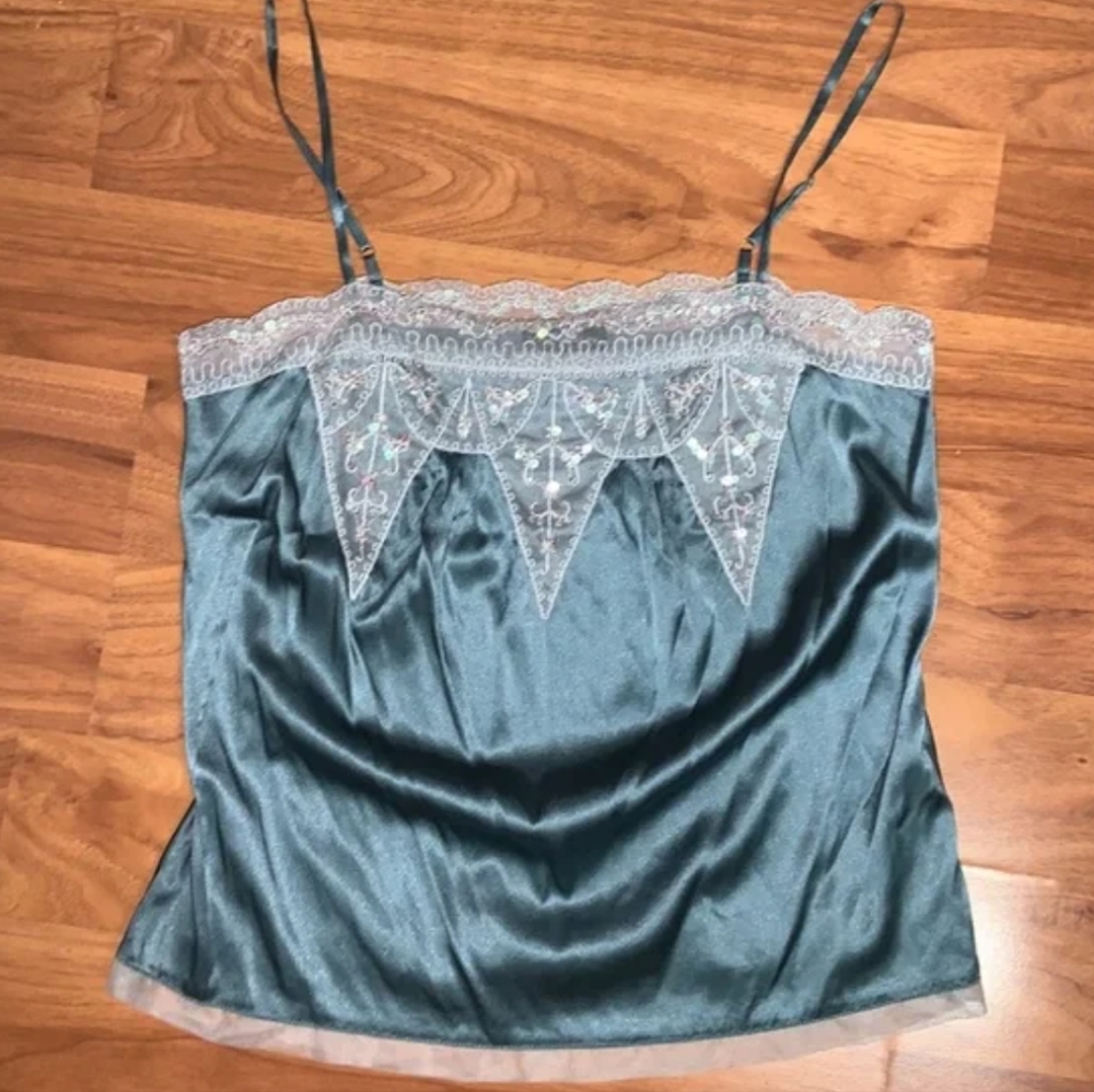 Silk camisole top with beautiful sequins detailing.